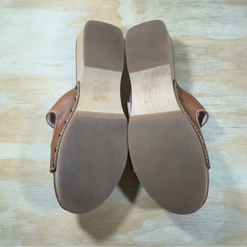 J Crew Brown Leather Double Buckle Strap Sandals Women’s Size 7.5